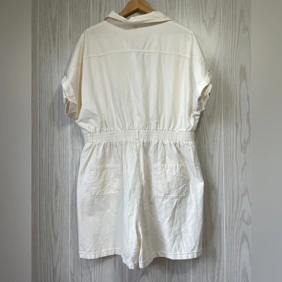 Chouyatou Short Cuffed Sleeve Utility Rompers Elastic Waist Jumpsuit Size XXL - Picture 7 of 7